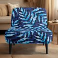 thumbnail image 2 of HELLHERO Non Slip Armless Accent Chair Protector for Hotel, Stain Protection Armless Accent Chair Cover, Blue Palm Leaf Print, 2 of 8