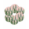 thumbnail image 7 of 15 Inch Round Placemats Set of 6, Pink Christmas Tree Non Slip Heat Insulation PP Table Mats, Winter Watercolor Gold Snowflakes Washable Place Mats for Kitchen Dining Party Table Decor, 7 of 7