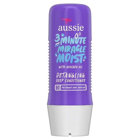 Aussie 3 Minute Miracle Moist Detangling Deep Conditioner, Paraben Free, 8 fl oz