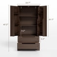 thumbnail image 3 of Asofer 47" Kitchen Pantry Storage Cabinet, Wood Buffet Cabinet with 2 Doors, 8 Shelves & 2 Drawers, Dark Brown, 3 of 6