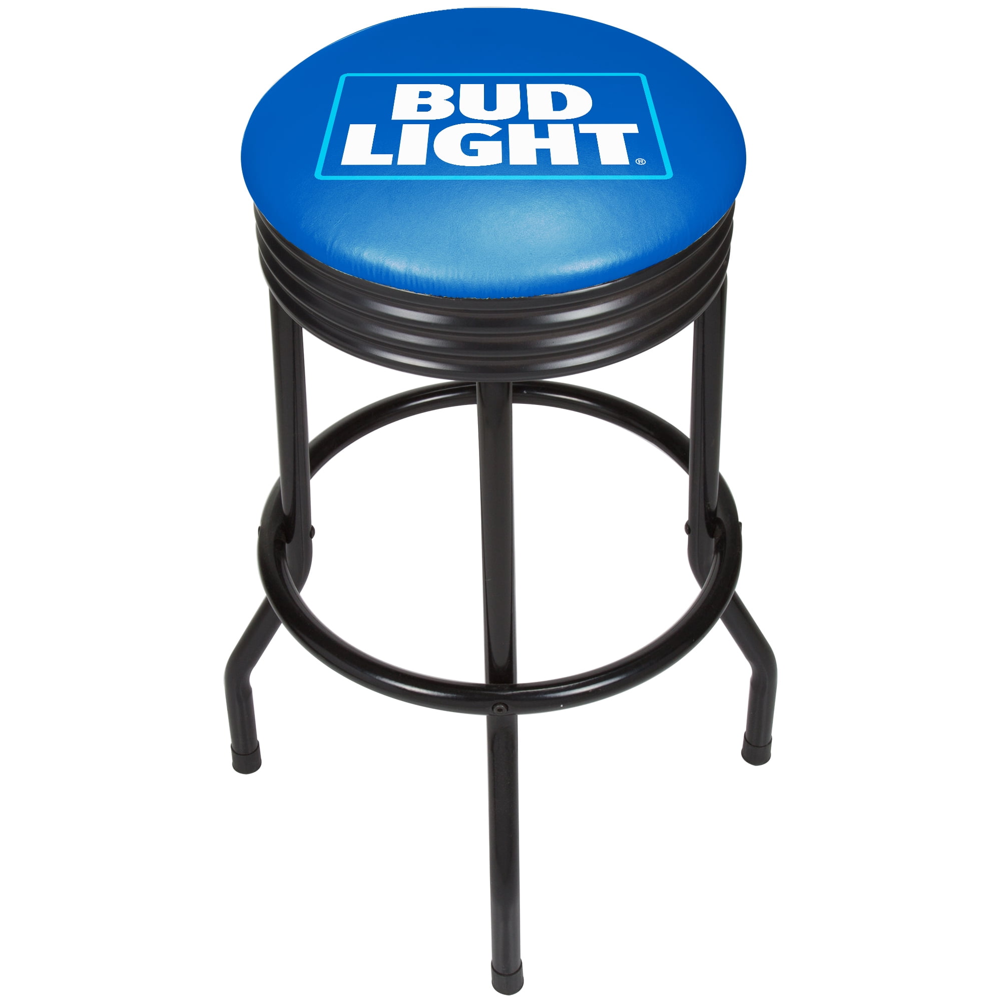 Bud Light Black Ribbed Bar Stool-Black - Walmart.com