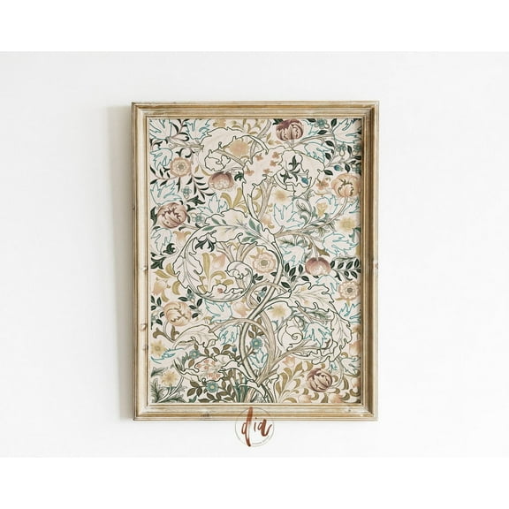 Vintage Floral Wall Art Print, Muted Floral Pattern, French Country Farmhouse Decor, Gallery Wall Print Wall Art, Modern Wall Decor, 8x12 UNFRAMED