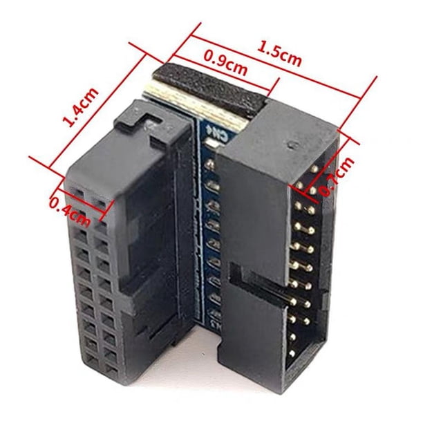Adaptador ABS Metal Conector portátil Adaptador hembra para placa base (Negro B) Sywqhk Para estrenar
