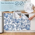 thumbnail image 5 of Coastal Seashell Cabinet Curtains for Kitchen 35"Wx35"L, Summer Nautical Blue Shell Starfish Hampton Style Sink Cabinets Magic Tape Short Curtain Privacy Panel for Bathroom Vanity Cabinets, 5 of 9