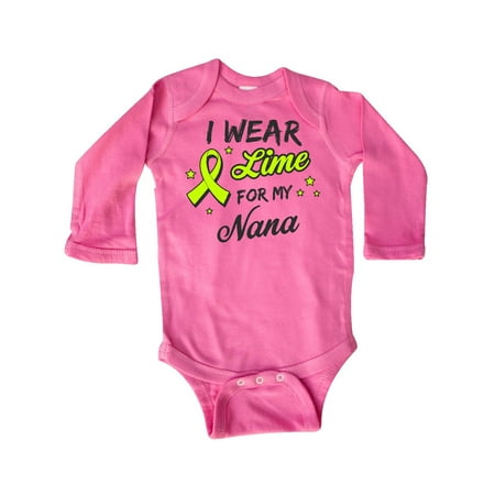 

Inktastic I Wear Lime For My Nana Gift Baby Boy or Baby Girl Long Sleeve Bodysuit
