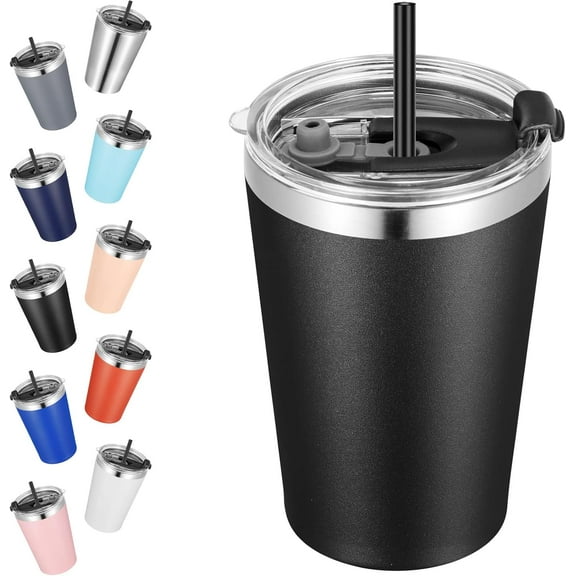 12oz Tumbler Stainless Steel Tumbler bulk Vacuum Insulated Double Wall Travel Tumbler with Lid and Straw Reusable Tumbler, Navy blue 6 Pack