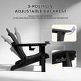 thumbnail image 4 of Tappio Folding Adirondack Chair Set of 2, All Weather HDPE Outdoor Patio Chairs with 3- Position Adjustable Backrest, Detachable Multifunctional Holders and Cup Holders, Fire Pit Chairs, Black, 4 of 8