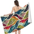 thumbnail image 2 of PHYHOO Abstract Feather Bohemian Beach Towel, Sand Free Microfiber Beach Blanket, Quick Dry Absorbent Bath Towels for Swimming Pool, Camping, Picnic, Yoga Gym Sports 30x60in, 2 of 8