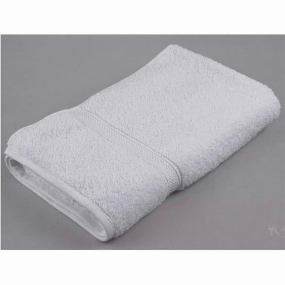 GOGD Collection Cotton Blend Dobby Bath Towels, White - Pack of 6