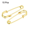 thumbnail image 3 of Unique Bargains Gold Tone Large Metal Safety Pins Sewing Fastener (15 Pack), 3 of 5
