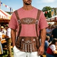 thumbnail image 2 of XIAOCHA Men's Plaid Graphic T-Shirt Short Sleeve Lightweight Oktoberfest Casual Tee, 2 of 4