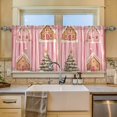 thumbnail image 2 of Yayeee Kitchen Curtains Set of 2 Light Filtering 57"x24" Over Sink Window Panels, Gingerbread Houses, 2 of 7