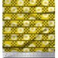 thumbnail image 1 of Soimoi Poly Georgette Fabric Stripe,Square & Daisy Floral Print Fabric by the Yard 42 Inch Wide, 1 of 1