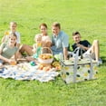 thumbnail image 4 of Tkrady Insulated Reusable Food Picnic Bag Beach Bags, Cooler Bags with Zippered Top -for Hot or Cold,Picnic Basket Collapsible,Beach, Outdoor Party, Camping,Festivals (Green), 4 of 5