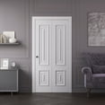 thumbnail image 2 of Sliding Closet Bi-fold Doors 48 x 80 inches | CLASSIC 2289 White Enamel | Sturdy Tracks Moldings Trims Hardware Set | Wood Solid Bedroom Wardrobe Doors, 2 of 5