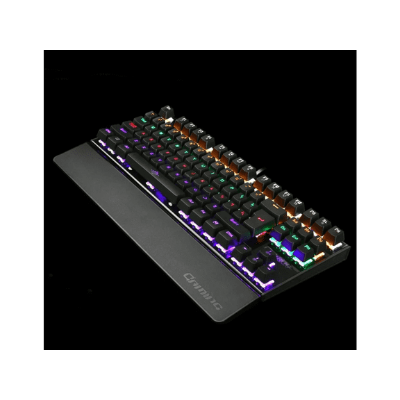 K28 Mechanical Gaming Keyboard with Blue Switches, 87 Keys Anti-ghosting Keyboard with Colorful LED Backlight for PC and Laptop Gamers(Black)