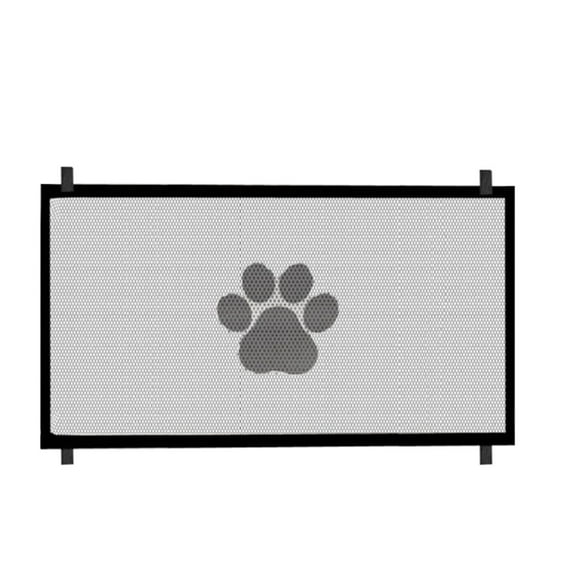Retractable Mesh Dog Gate Set for Stairways and Doorways Adjustable Telescoping Pet Fence with Folding Design
