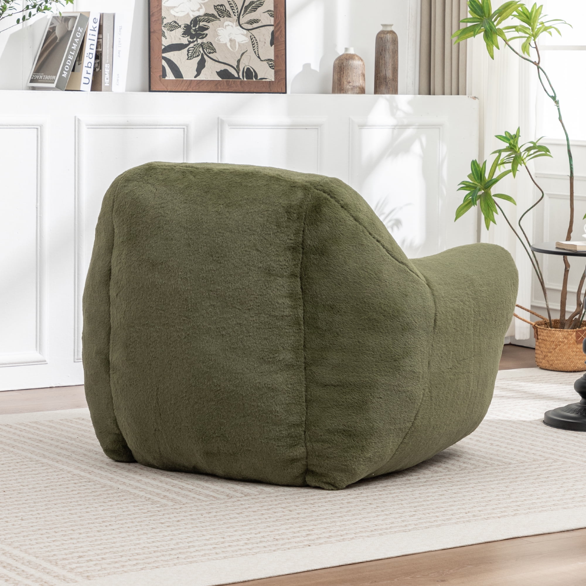 Jopath Bean Bag Chair, Comfy Bean Bag Sofa Faux Fur Bean Bag Chair For Adults And Kids, Stuffed Floor Sofa For Living Room, Bedroom, Apartment