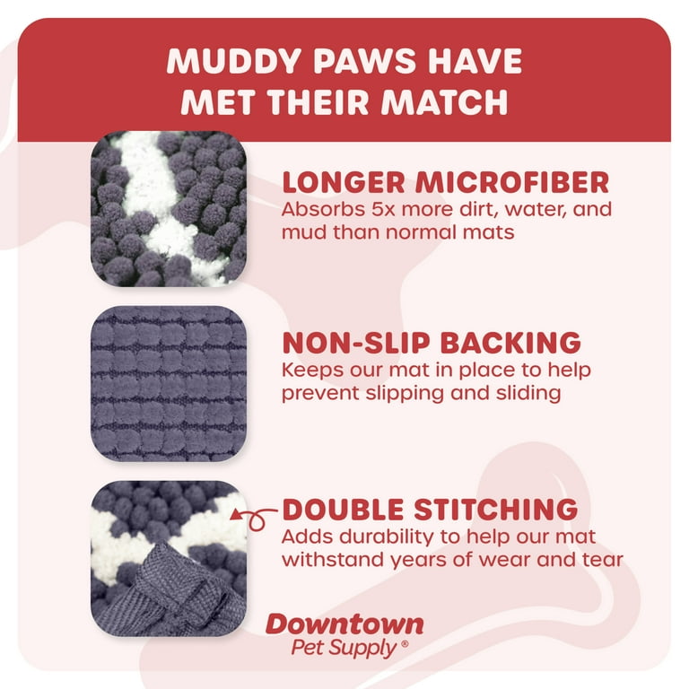 My Doggy Place Dog Mat for Muddy Paws, Washable Dog Door Mat Violet, Runner  