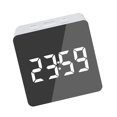 thumbnail image 3 of Reloj despertador digital LED Temperatura Escritorio Espejo de maquillaje Arte Snooze Reloj Dormitorio Decoración de oficina, Cuadrado kenally HA3237-02B, 3 of 6