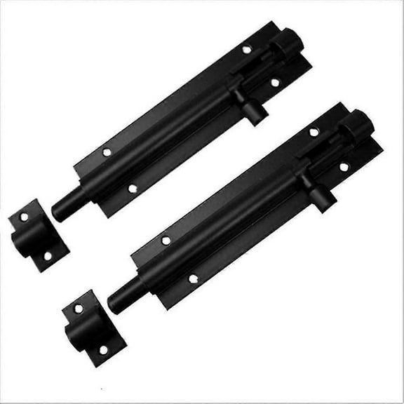 2 Pcs 4 In Shed Door Locks Heavy Duty Black Door Bolt Barrel Sliding Latch Lock With Screws Black