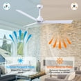 thumbnail image 3 of Matthews Fan Company AK-MWH-MWH-72 Alessandra 72” Matte White Ceiling Fan with 3 Blades, Remote Control, Indoor/Outdoor Wet Rated, 3 of 6