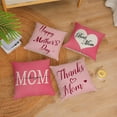 thumbnail image 3 of Happy Mothers Day Pillow Covers 18x18 Set of 4 Pink Throw Pillow Covers I Love Mom Cushion Covers Pillow Case Gift for Mother Grandma Birthday Home Outdoor Sofa Decoration (18 by 18), 3 of 6