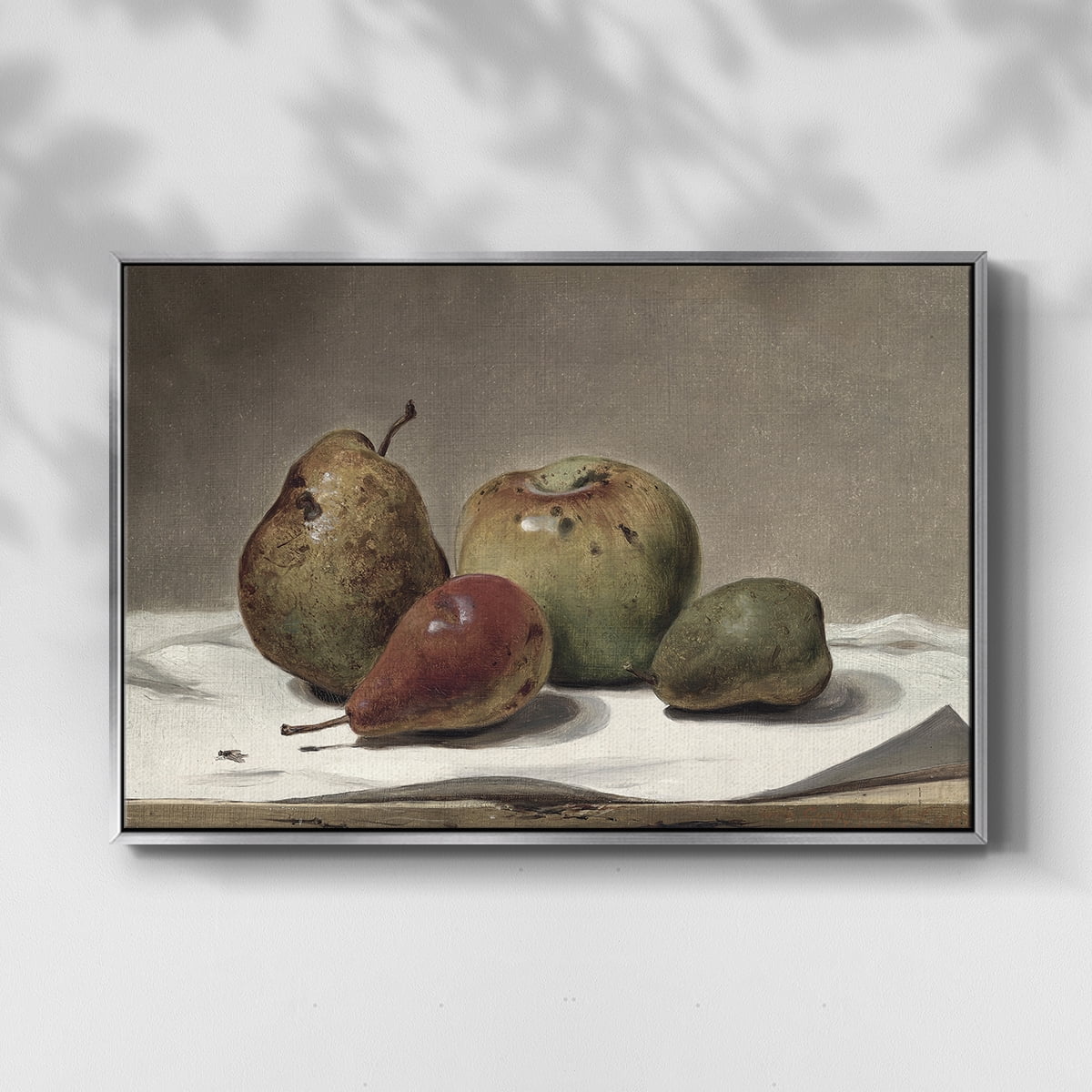 Vintage Botanical Print-VII By Wexford Home Framed in Silver Wood Gallery Wrapped Canvas 17 in. x 25 in.