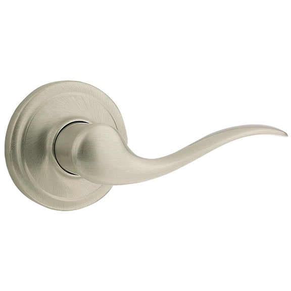 Kwikset 97300-817 Tustin Traditional Wave Bedroom/Bathroom Privacy Locking Door Lever Handle in Satin Nickel,