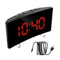 thumbnail image 4 of Digital Table Clock Electronic 7 Inch Number Desktop Alarm Clocks For Kids Bedroom LED Screen Curved Dimmable Mirror, 4 of 11