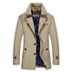 thumbnail image 4 of Cortavientos de otoño para hombre Gabardina larga informal para hombre Abrigo de color liso para hombre, 4 of 4
