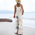 thumbnail image 5 of CHUMUD Easter Outfit Women Women's Easter Bunny Print Overalls Jumpsuit with Pockets Wide Leg Casual Sleeveless Jumpsuit, 5 of 6