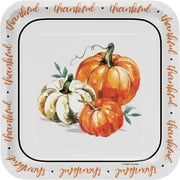 Farmhouse Thanksgiving Paper Dinner Square Plates, 10ct