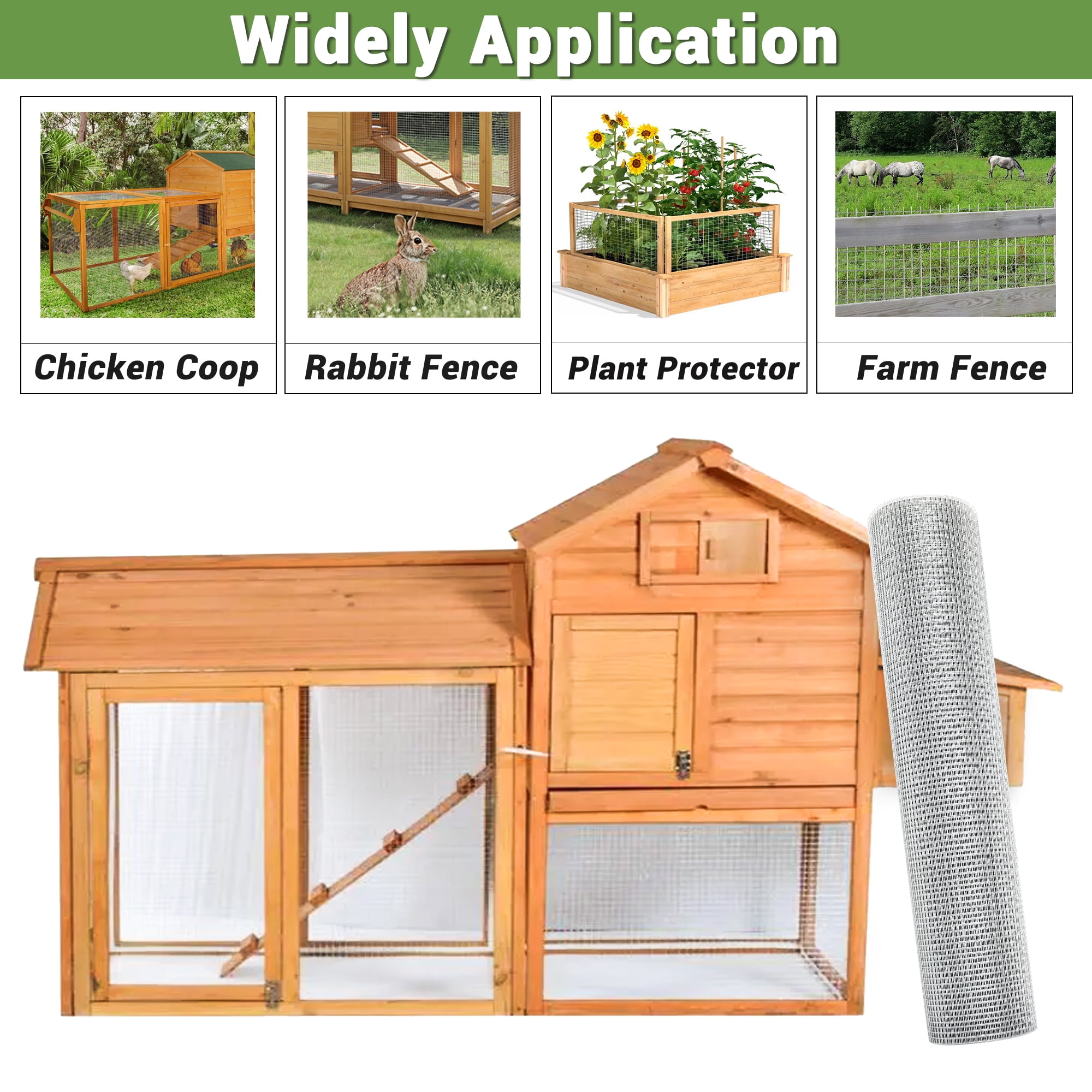 19GA Hardware Cloth 1/2in 24in x 50 ft Hot-dip Galvanized after Welding Chicken Wire Mesh