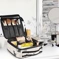 thumbnail image 5 of FORMRS Travel Makeup Bag Large Capacity Train Case Cosmetic Organizer with Adjustable Dividers, Black Cute Cats, 5 of 8