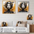 thumbnail image 4 of Designart "Pop Art Woman Portrait in Yellow and Black" Fashion Framed Wall Art Decor - Glam Black Woman Entryway Framed Wall Art, 4 of 6