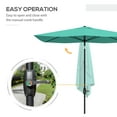 thumbnail image 4 of Outsunny 6.5' x 10' Rectangular Market Umbrella, Patio Outdoor Table Umbrella with Crank and Push Button Tilt, Teal, 4 of 9