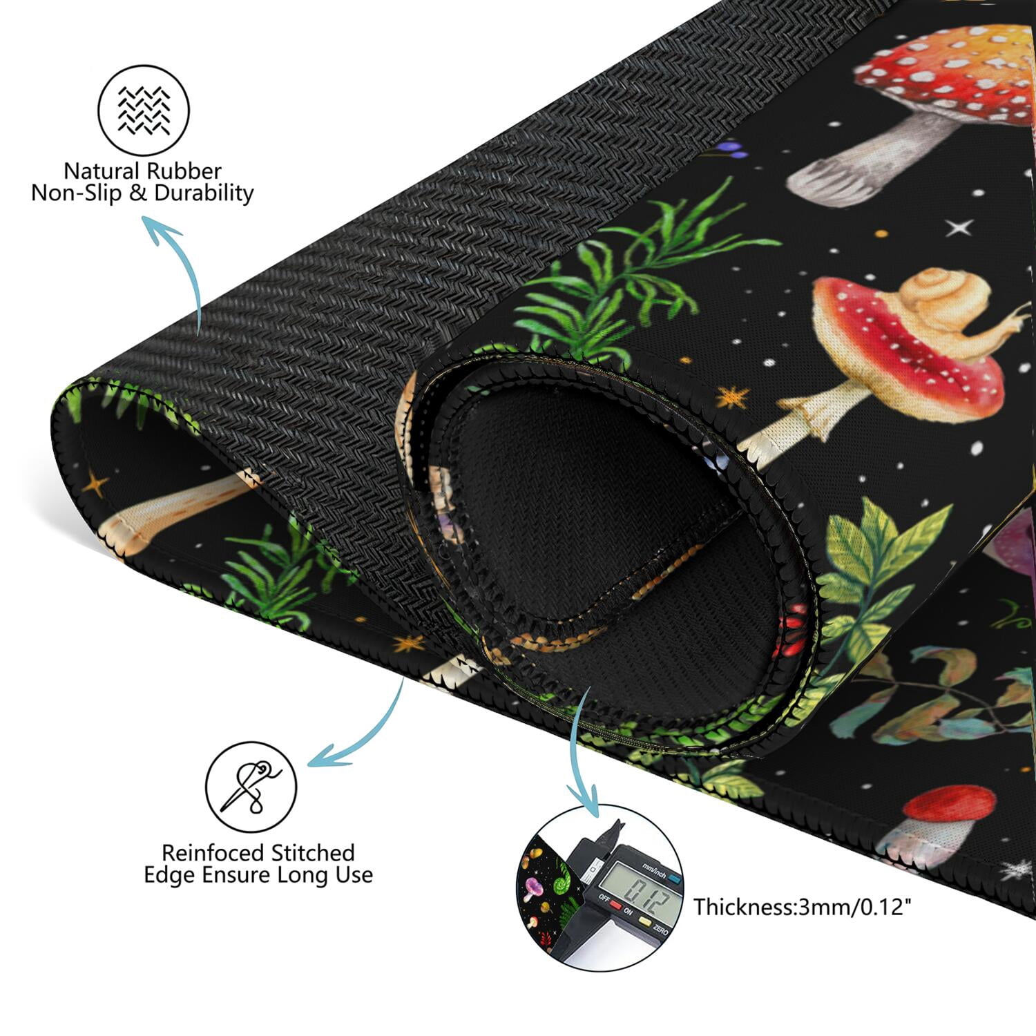 31.5 Inch Square Botanical Style Mahjong Pad Made of Durable Rubber with Anti-Slip Surface and Noise Reduction Features for Board Games