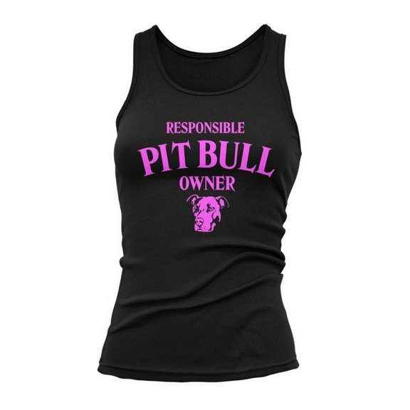 Responsible Pit Bull Owner Women's Fitted Tank, Pit Bull Mom