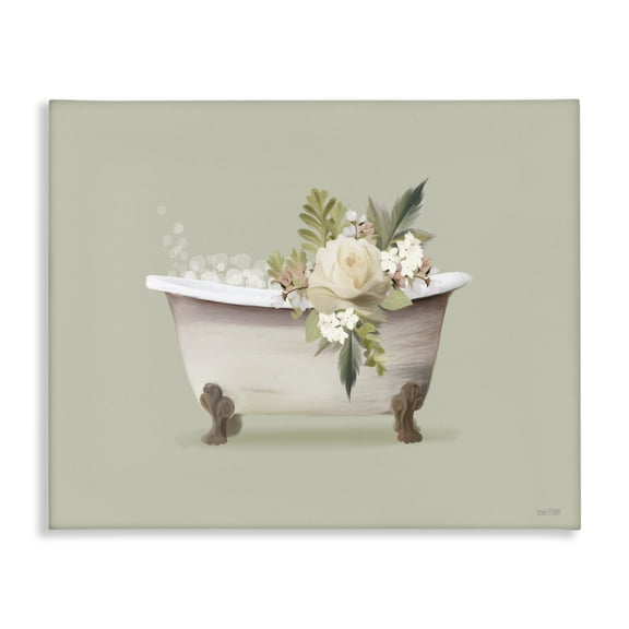 Stupell Industries Farmhouse Floral Rose Tub Canvas Art, 20 x 16, by House Fenway