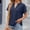 Navy, variant on AXXD Basic Cute Tops for Women Summer 2024 V- Neck Hollow Out Recreational Short Sleeve Tops Blouse