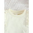 thumbnail image 4 of Wassery Baby Girls Clothes 2PCS Newborn Girls Fall Outfits Long Sleeve Round Neck Star Jacquard Sweatshirt and Pants Set 3M-24M, 4 of 9