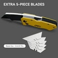 thumbnail image 6 of Deli Retractable and Folding Utility Knife, SK5 All Metal Heavy Duty Box Cutter,Blade Storage Design,with 5 Extra Blades, 6 of 9