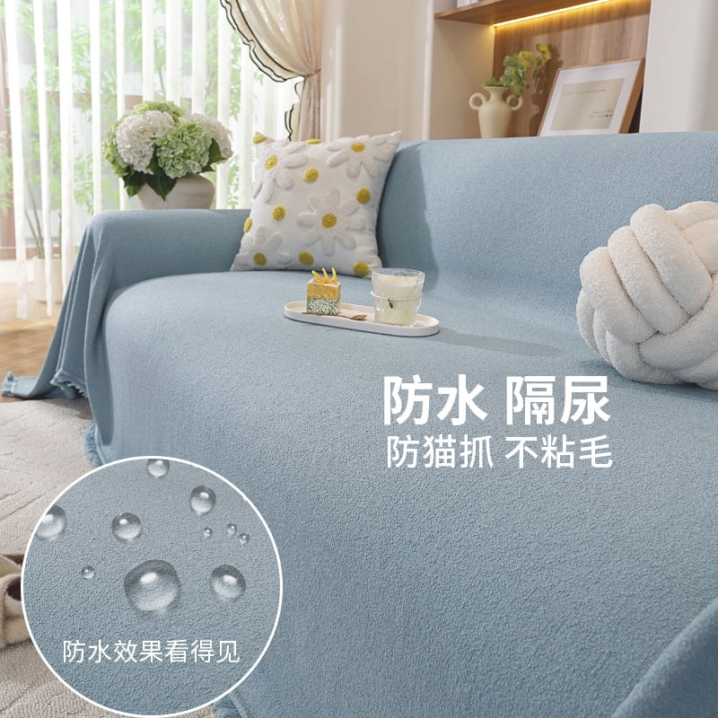 Zhuge 1-Piece 71×134" Waterproof Washable Solid Color Sofa Cover, Soft Classic All-Season Decorative Protector for 3-Seater Sofa Home Living Room, brown