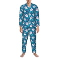 thumbnail image 3 of Fotbe Swan On The Pond Pijama de Hombre con Estampado de Manga Larga, Conjunto de 2 Piezas, Ropa de Dormir Suave y Cómoda con Bolsillos-XX-Large, 3 of 7