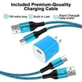thumbnail image 2 of Type C Charger Block, Hootek 2 Pack USB C Cable 10FT Fast Charging Cable with USB Wall Charger Block,USB A to USB C Type C Cable Charging Cords,Type C Block Charger Adapter Cube USB Brick,Blue+Purple, 2 of 9