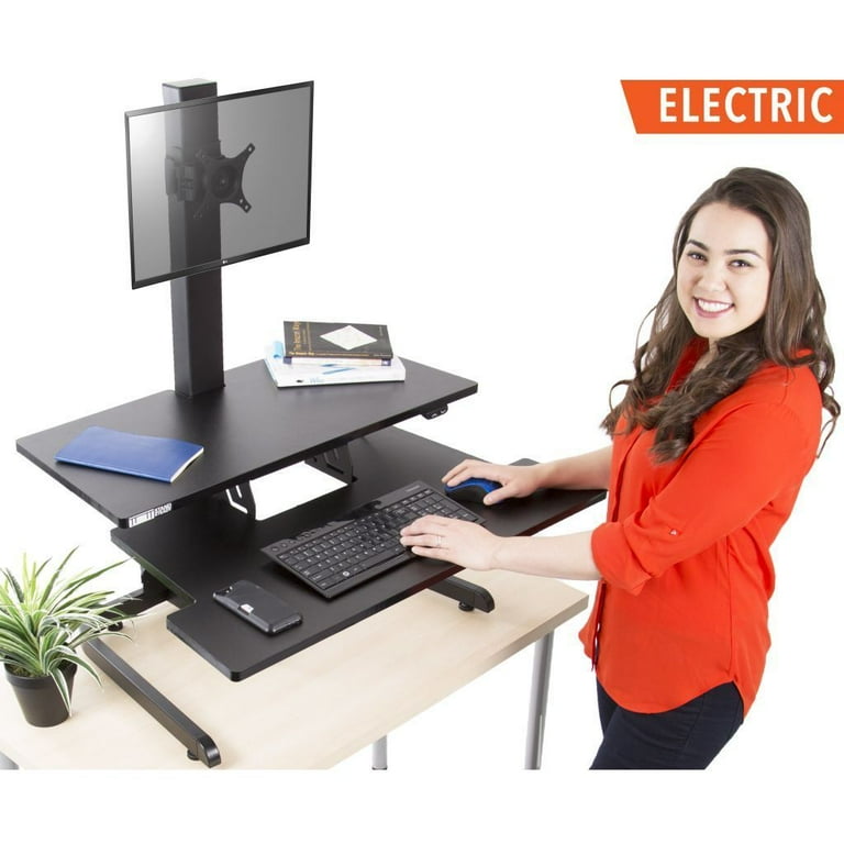 Techtonic electric triple monitor mount standing desk converter deals