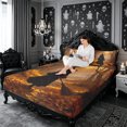 thumbnail image 3 of Erosebridal Halloween Witch Bed Sheets 4-Piece,Happy Fall Full Size Sheets,Orange,1 Flat Sheet, 1 Fitted Sheet and 2 Pillowcases, 3 of 6