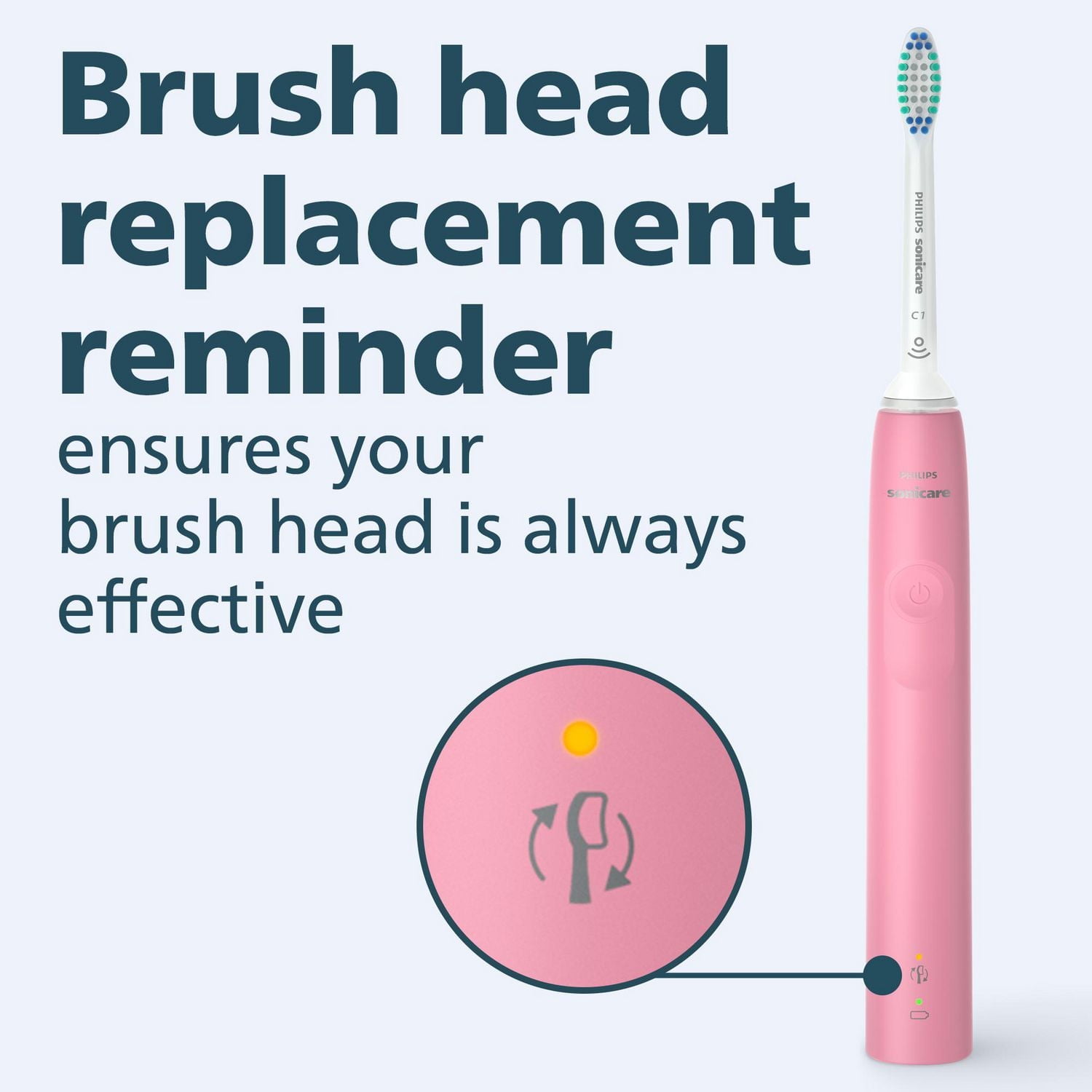 Philips Sonicare 3100 Brosse à Dents Électrique, Brosse à Dents Électrique Rechargeable avec Capteur de Pression, Rose Foncé HX3681