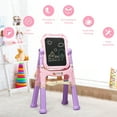 thumbnail image 2 of Costway Height Adjustable Kids Art Easel Magnetic Double Sided Board w/ Accessories Pink, 2 of 11